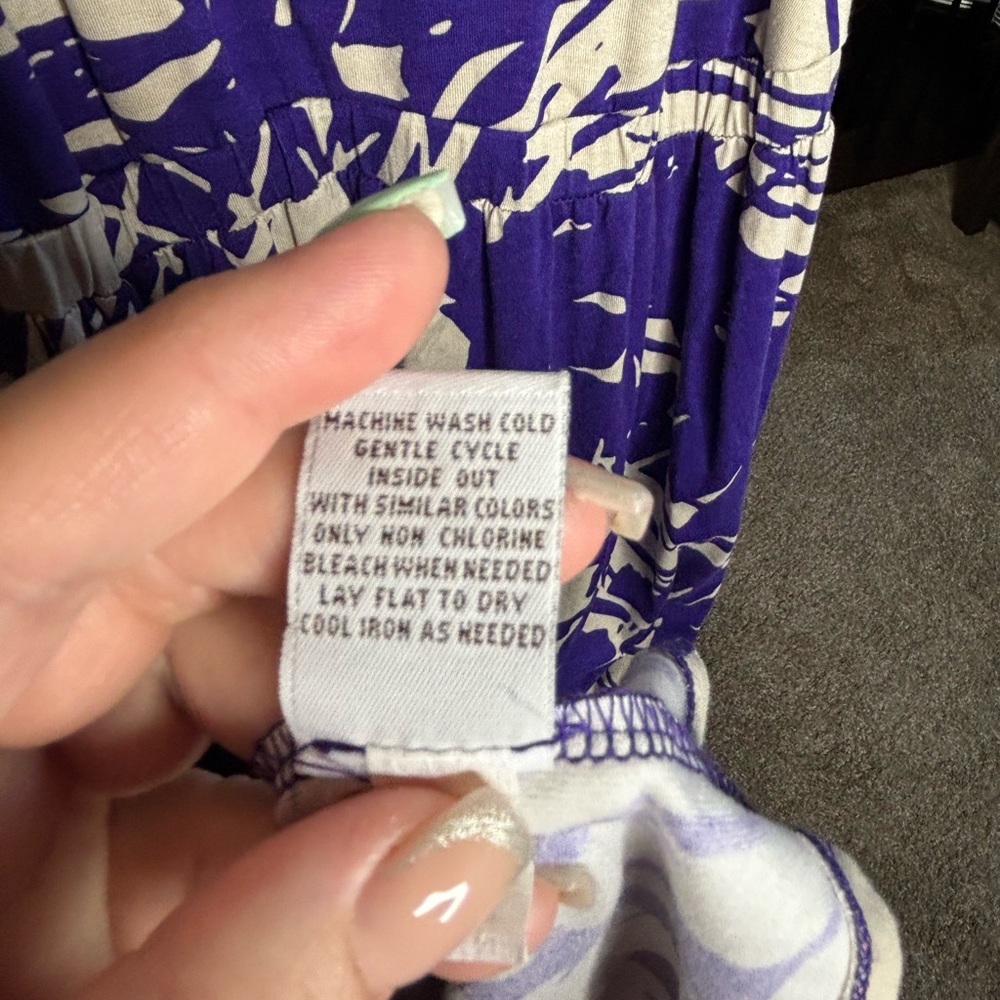 Liz Lange Maternity for Target Purple and Cream Maxi Dress Size M NEW - Picture 7 of 12